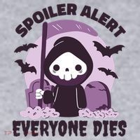 Spoiler Alert Everyone Dies Reaper Halloween Women's Sweatshirt thumb 2