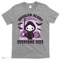 Spoiler Alert Everyone Dies Reaper Halloween T-Shirt thumb 0