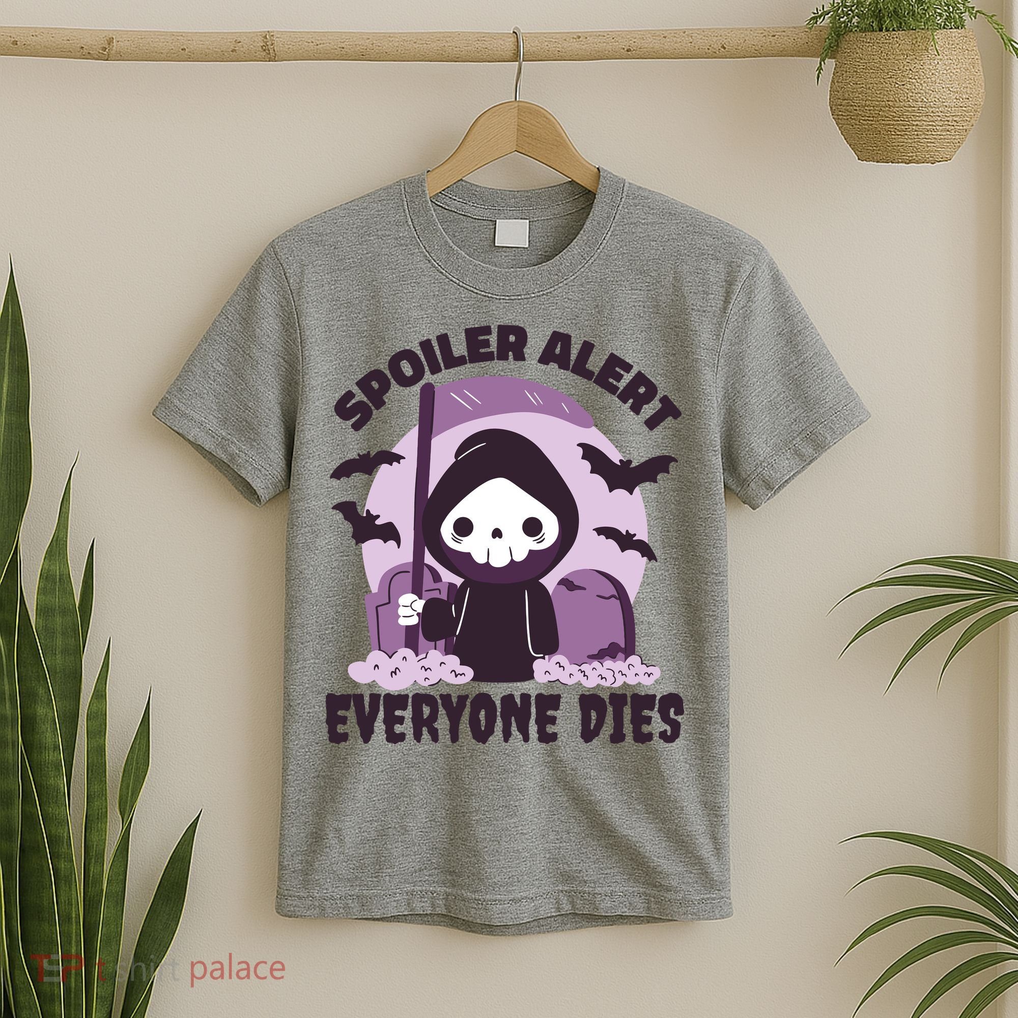 Spoiler Alert Everyone Dies Reaper Halloween T-Shirt