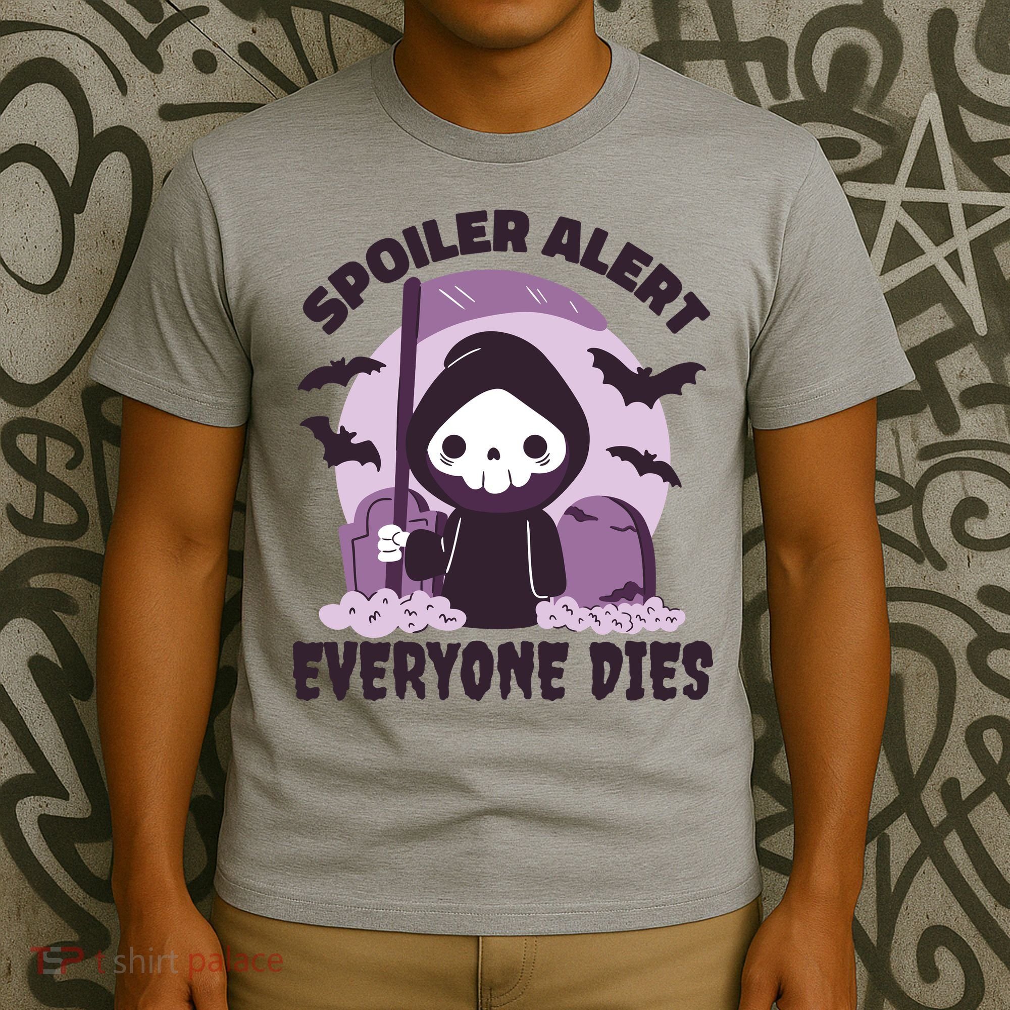 Spoiler Alert Everyone Dies Reaper Halloween T-Shirt
