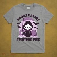 Spoiler Alert Everyone Dies Reaper Halloween T-Shirt thumb 5