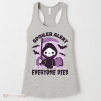 Spoiler Alert Everyone Dies Reaper Halloween Women's Tank Top thumb 0