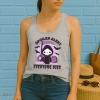 Spoiler Alert Everyone Dies Reaper Halloween Women's Tank Top thumb 2