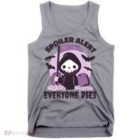 Spoiler Alert Everyone Dies Reaper Halloween Tank Top thumb 0
