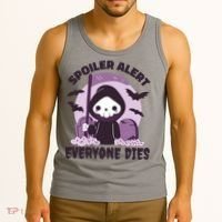 Spoiler Alert Everyone Dies Reaper Halloween Tank Top thumb 3