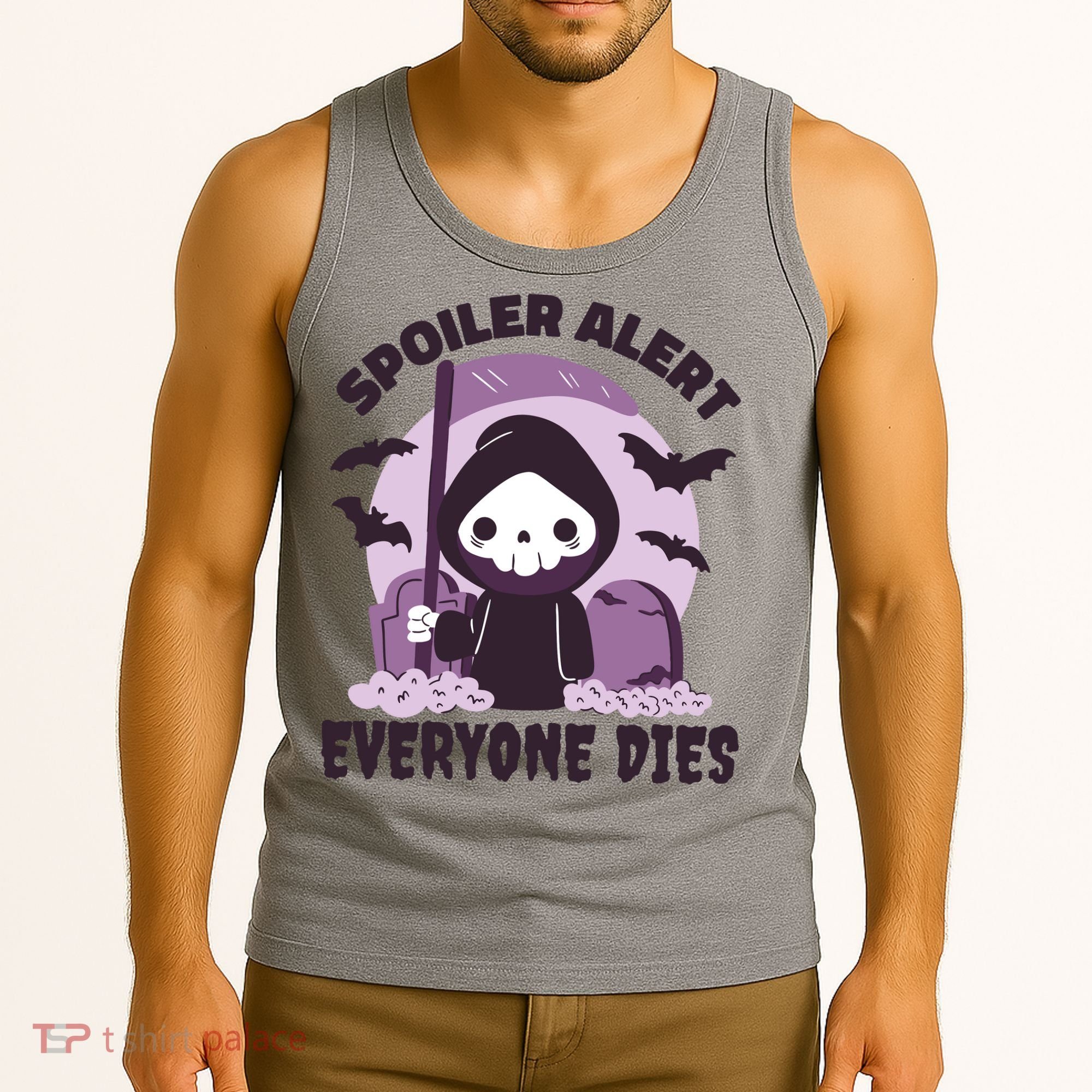 Spoiler Alert Everyone Dies Reaper Halloween Tank Top