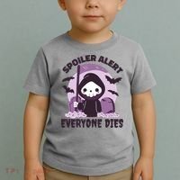 Spoiler Alert Everyone Dies Reaper Halloween Toddler T-Shirt thumb 2