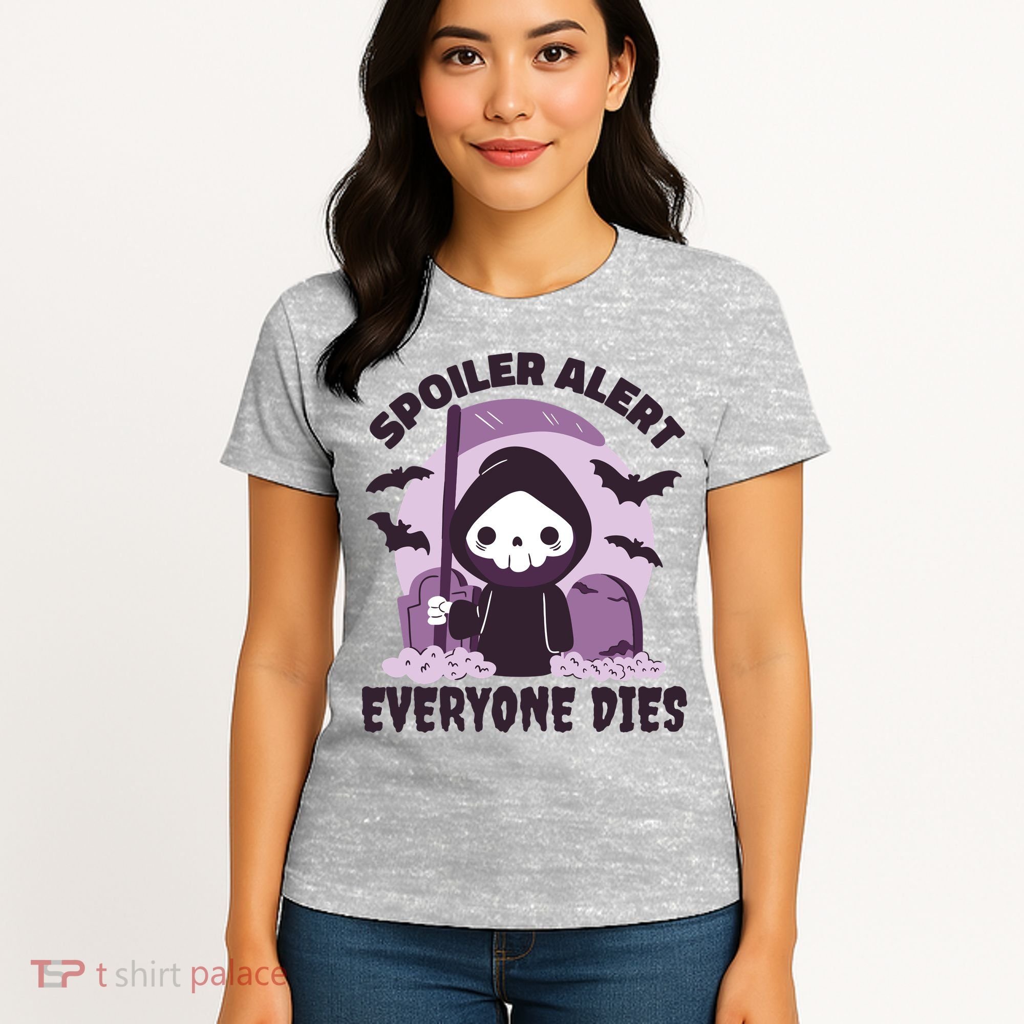 Spoiler Alert Everyone Dies Reaper Halloween Women's T-Shirt