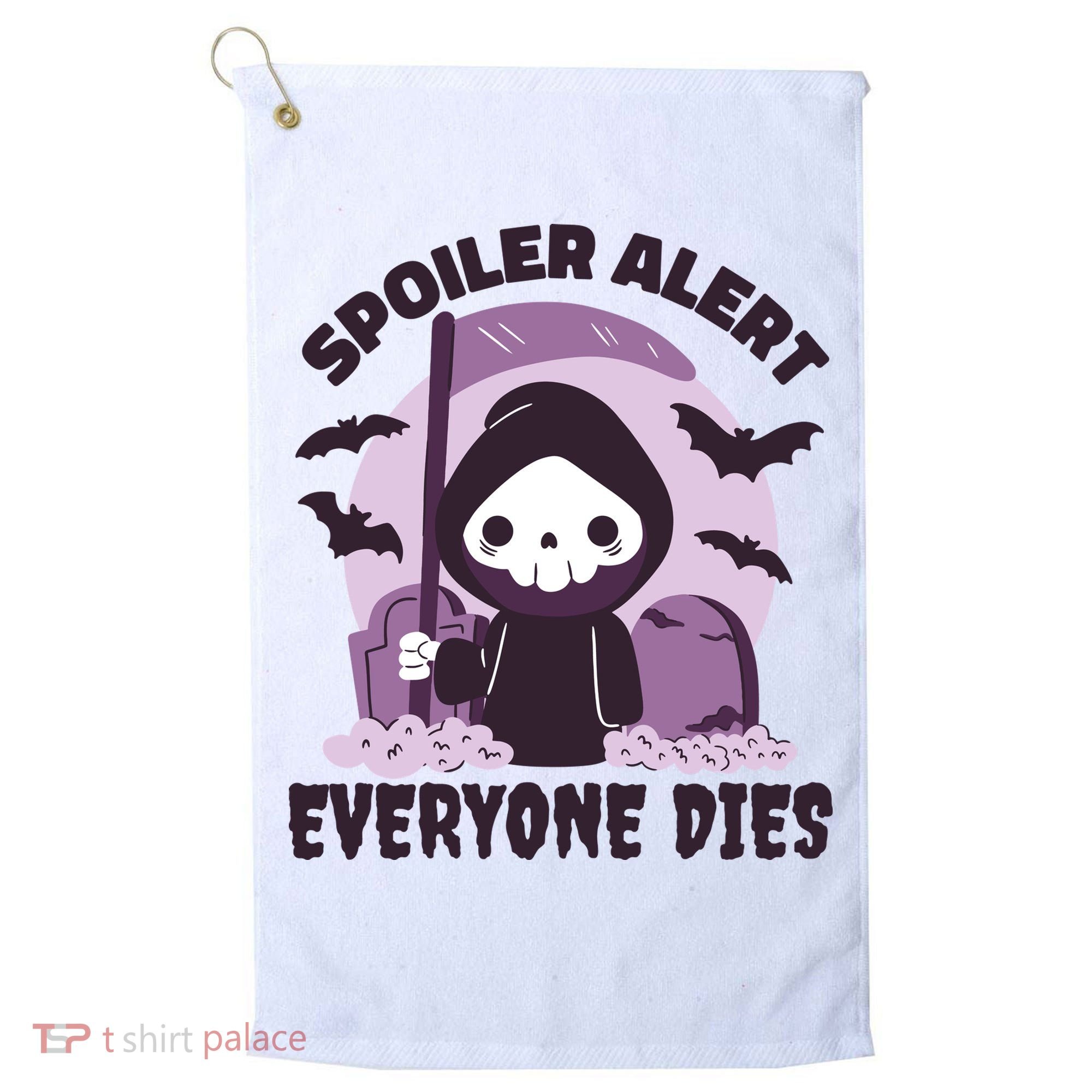 Spoiler Alert Everyone Dies Reaper Halloween Golf Towel