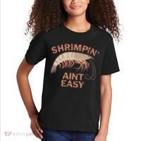 Shrimpin Aint Easy Funny Shrimp Fishing Kids T-Shirt thumb 2