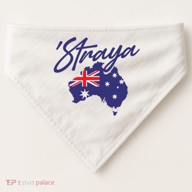Straya Aussie For Australian Slang USA-Made Doggie Bandana