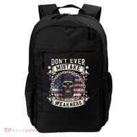 Skull American Flag Dont Ever Mistake Old Age For Weakness Backpack thumb 0