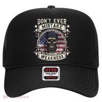 Skull American Flag Dont Ever Mistake Old Age For Weakness Hat thumb 0