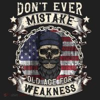 Skull American Flag Dont Ever Mistake Old Age For Weakness Hat thumb 2