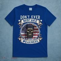 Skull American Flag Dont Ever Mistake Old Age For Weakness T-Shirt thumb 5