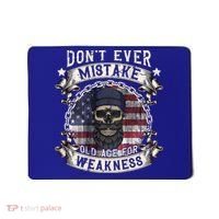 Skull American Flag Dont Ever Mistake Old Age For Weakness Mousepad thumb 0