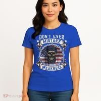 Skull American Flag Dont Ever Mistake Old Age For Weakness Women's T-Shirt thumb 4