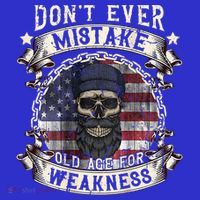 Skull American Flag Dont Ever Mistake Old Age For Weakness Women's T-Shirt thumb 6