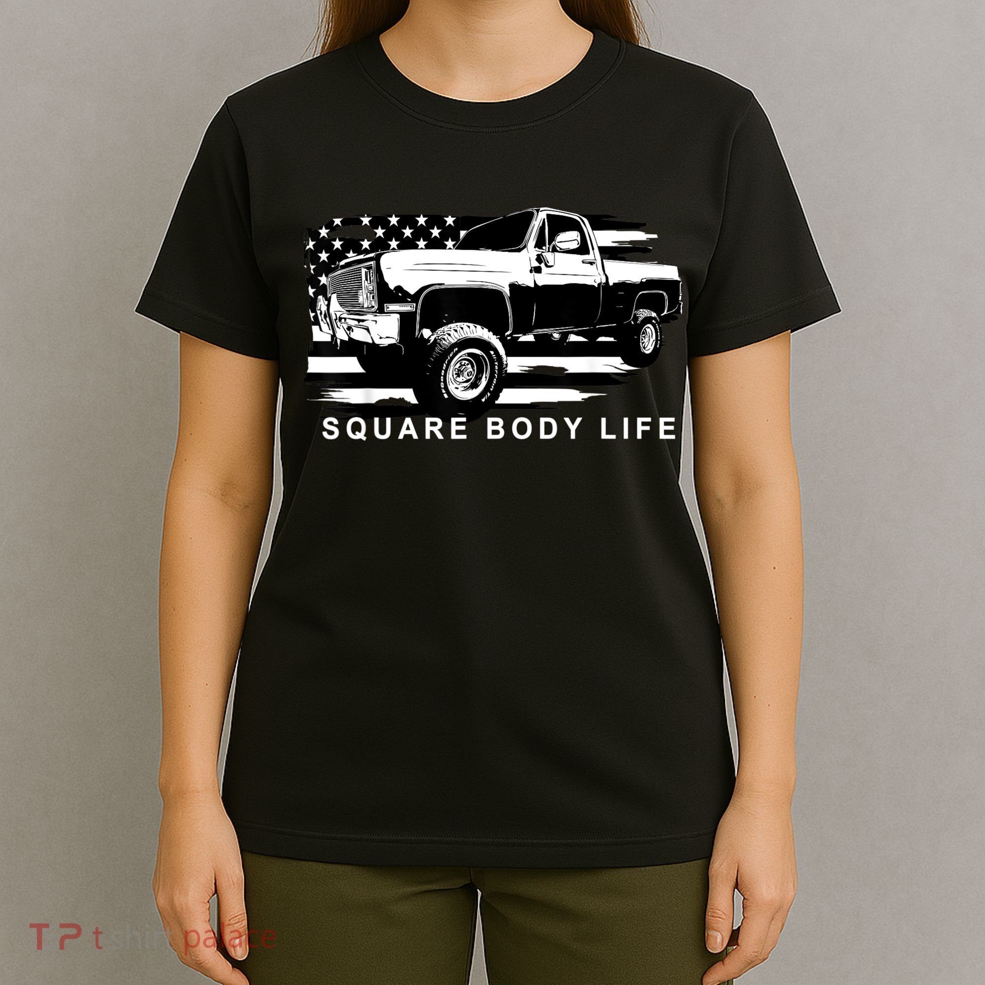 Squarebody American Flag Square Body Truck T-Shirt
