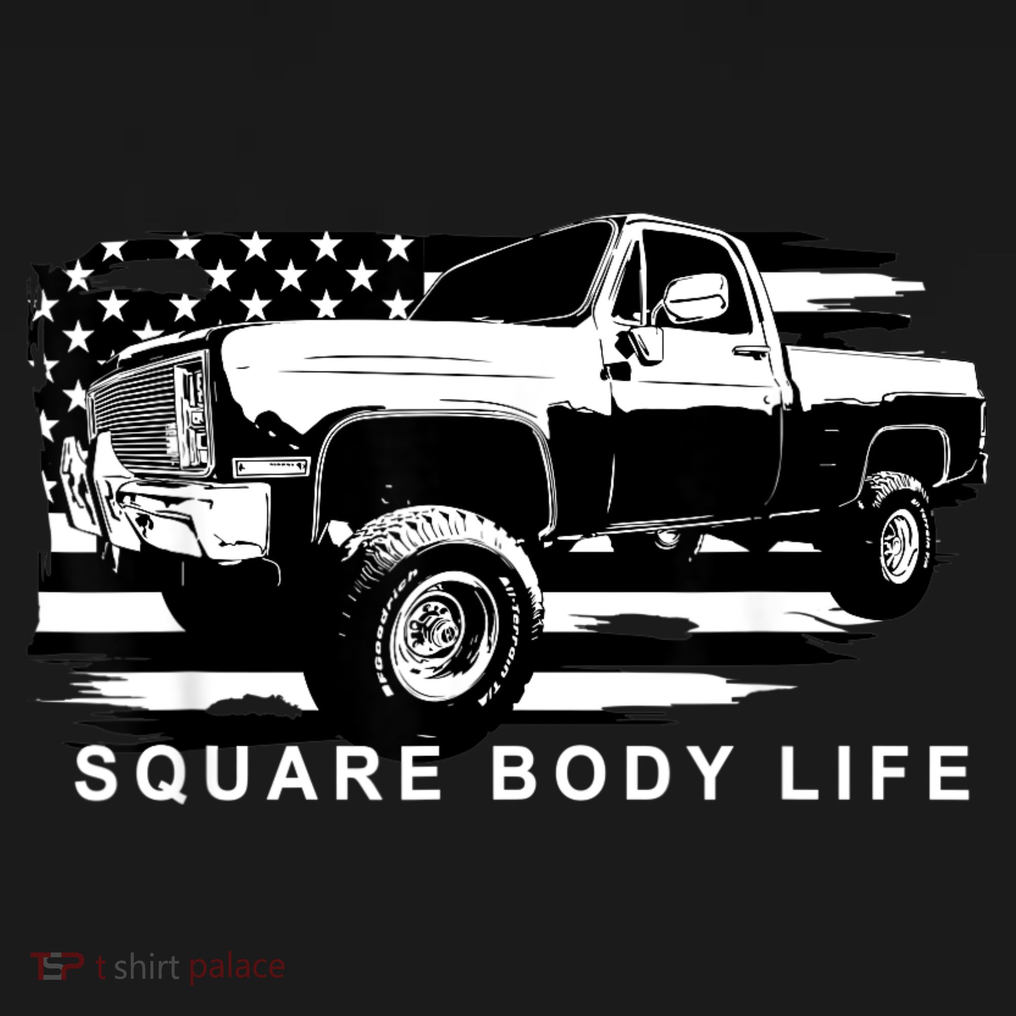 Squarebody American Flag Square Body Truck T-Shirt
