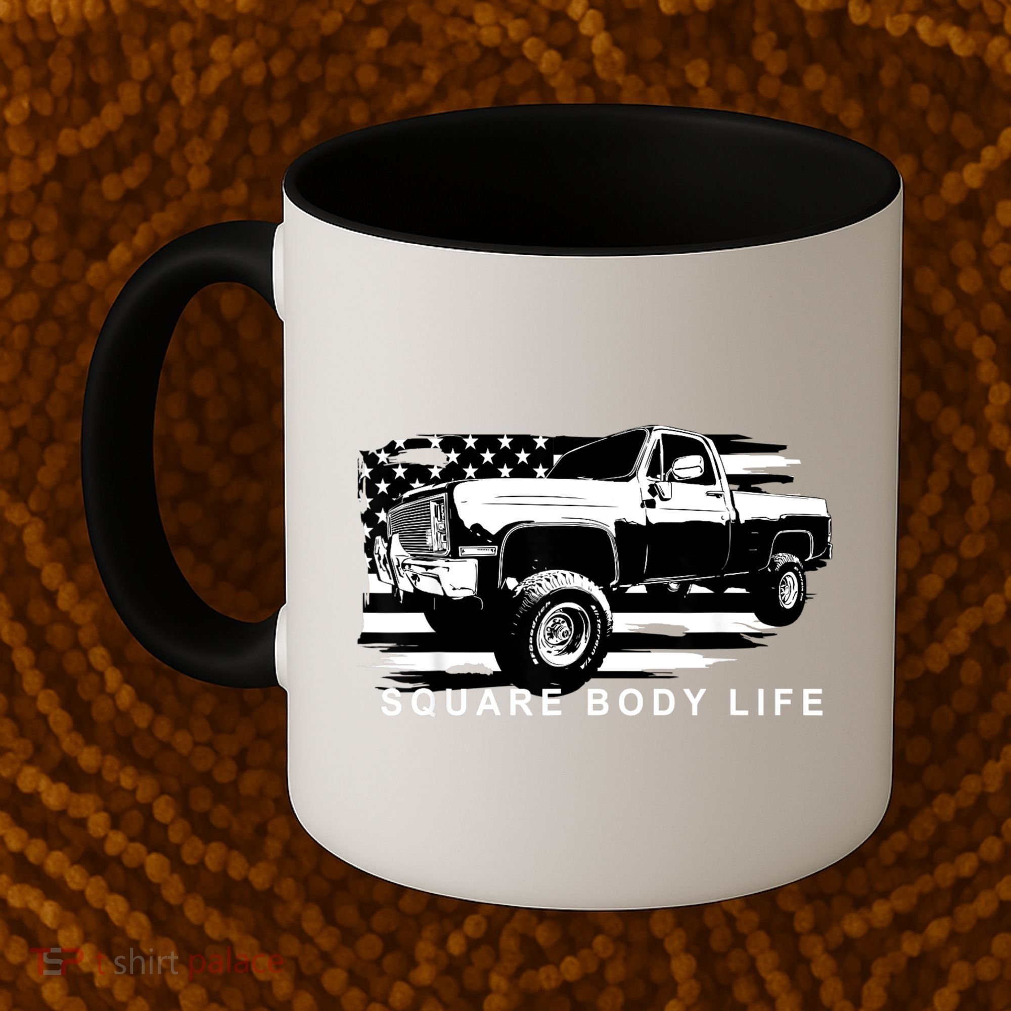 Squarebody American Flag Square Body Truck Coffee Mug
