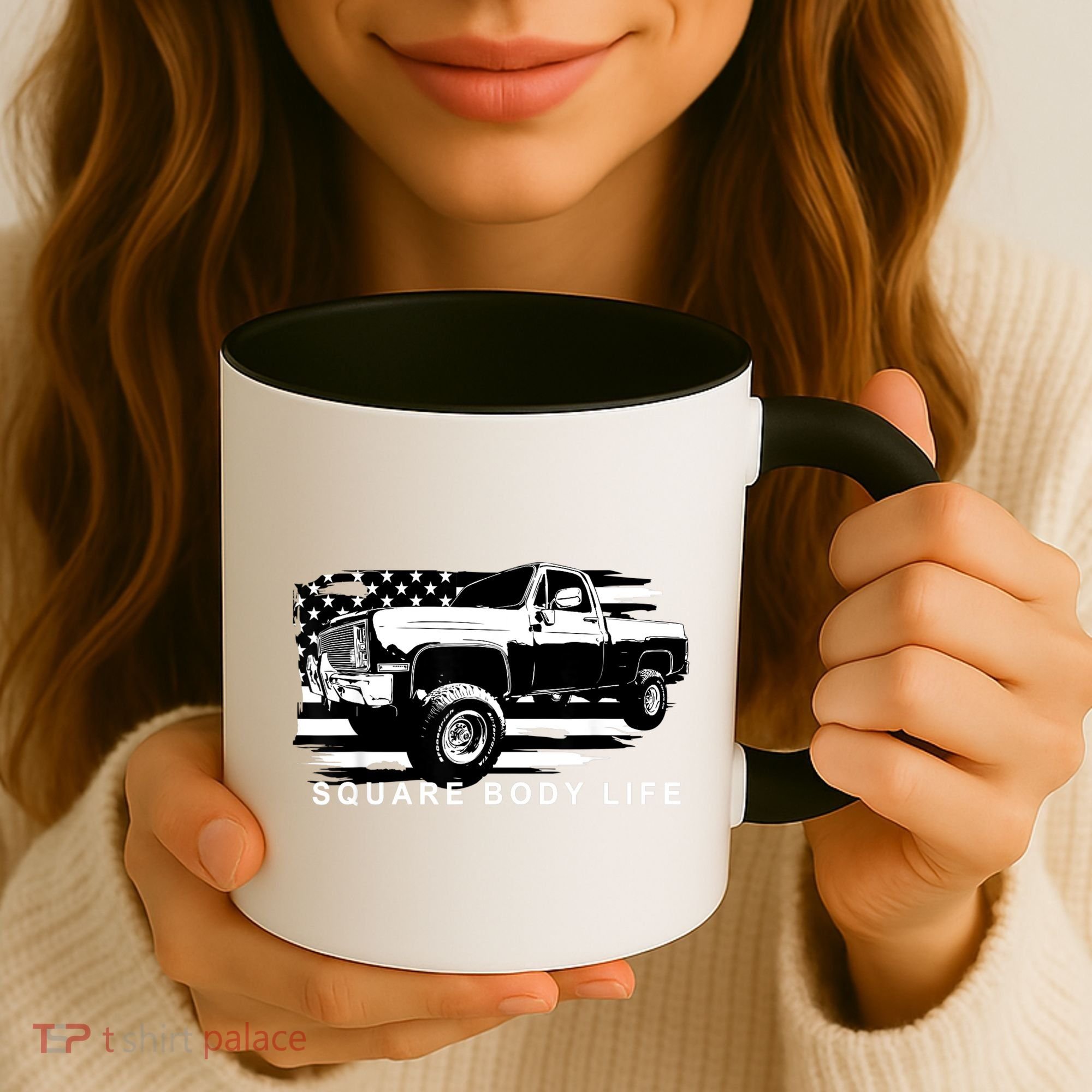 Squarebody American Flag Square Body Truck Coffee Mug