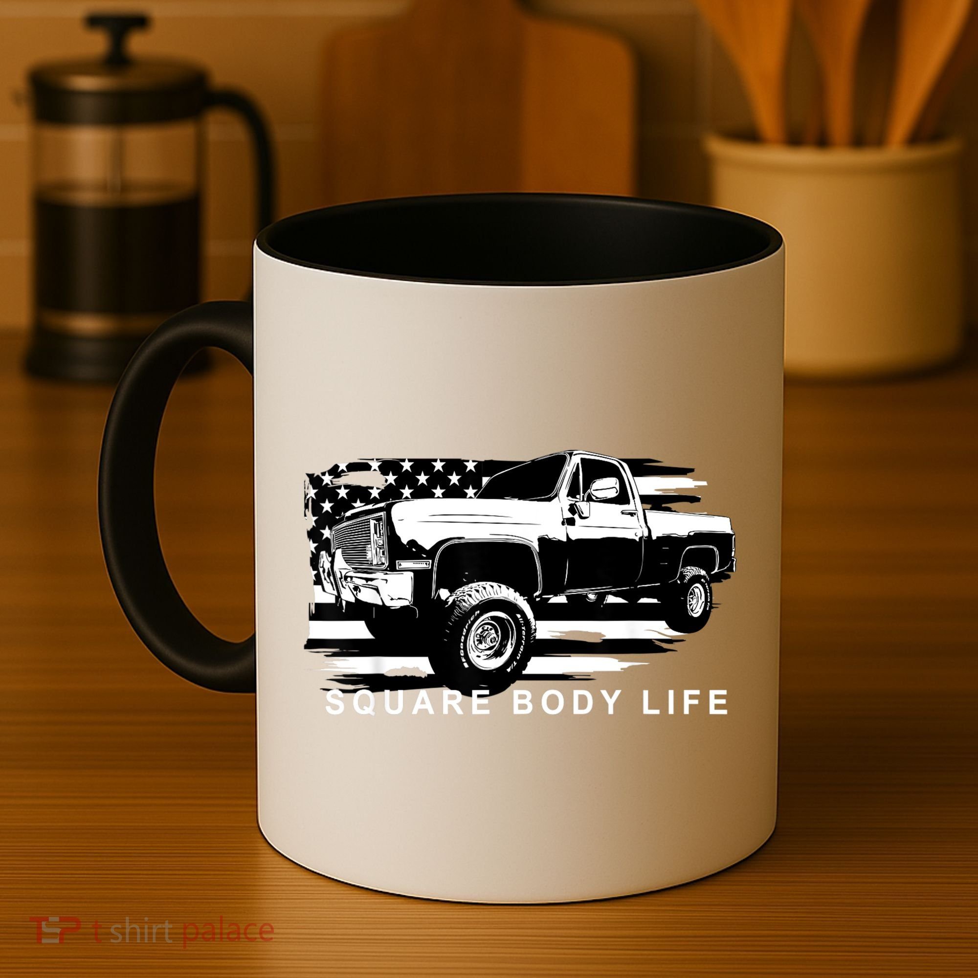 Squarebody American Flag Square Body Truck Coffee Mug