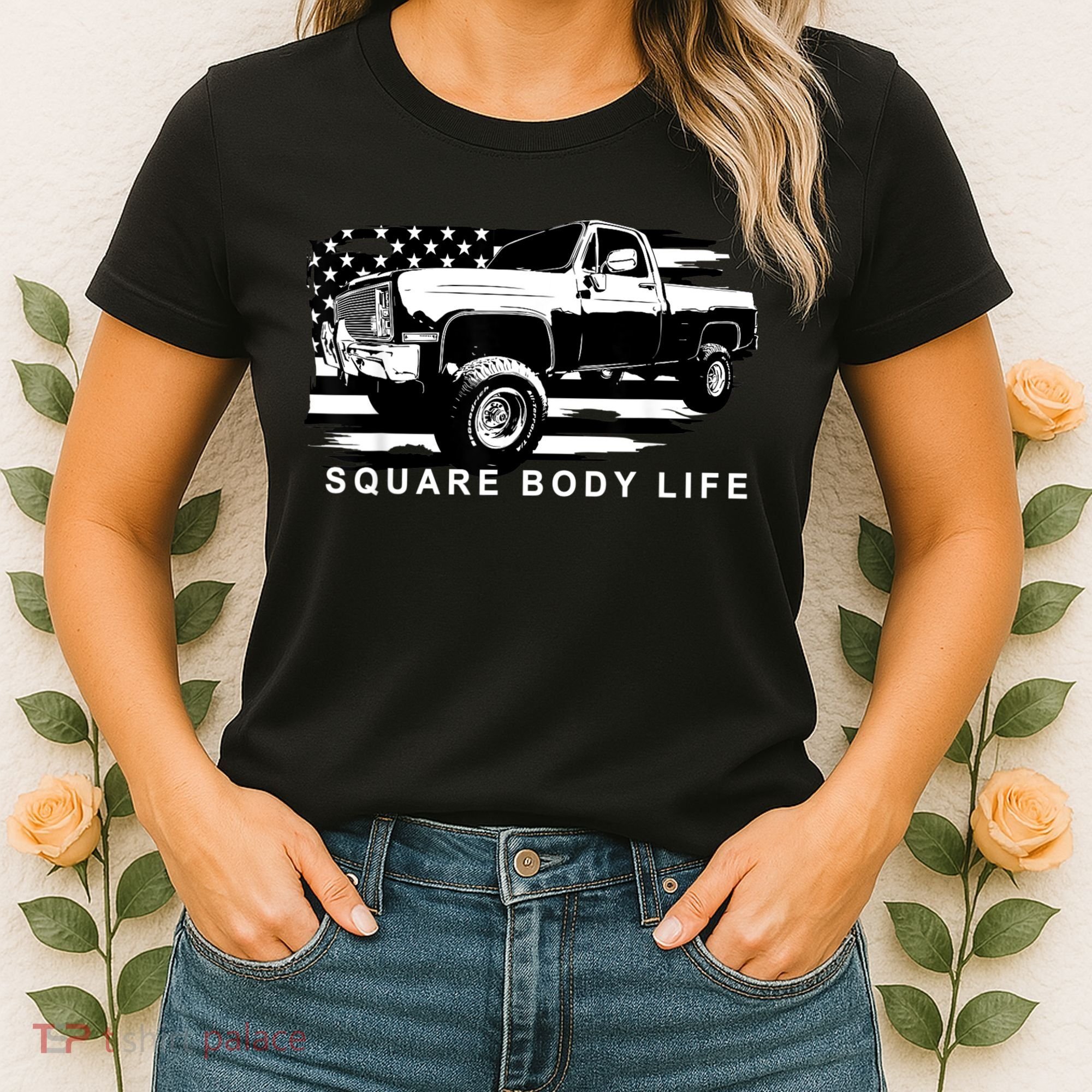 Squarebody American Flag Square Body Truck Women's T-Shirt