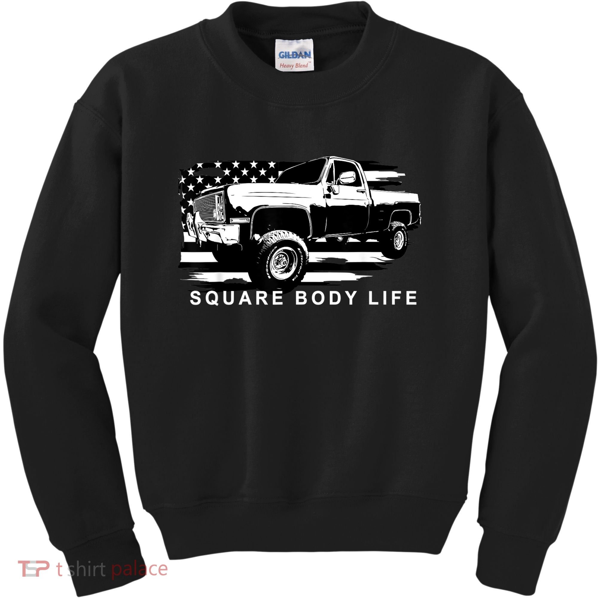 Squarebody American Flag Square Body Truck Kids Sweatshirt