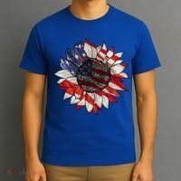 Sunflower American Flag 4th Of July Merica USA T-Shirt thumb 3