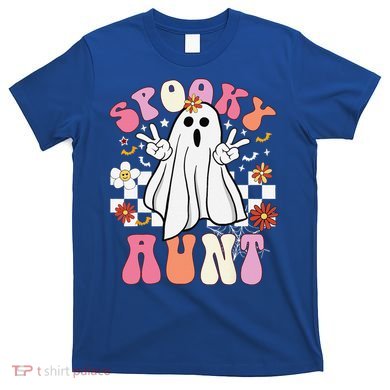 Spooky Aunt Floral Ghost Hippie Halloween Spooky Family T-Shirt