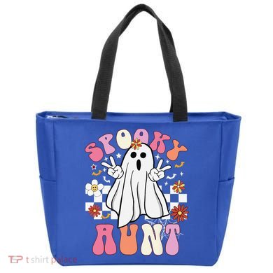 Spooky Aunt Floral Ghost Hippie Halloween Spooky Family Tote Bag