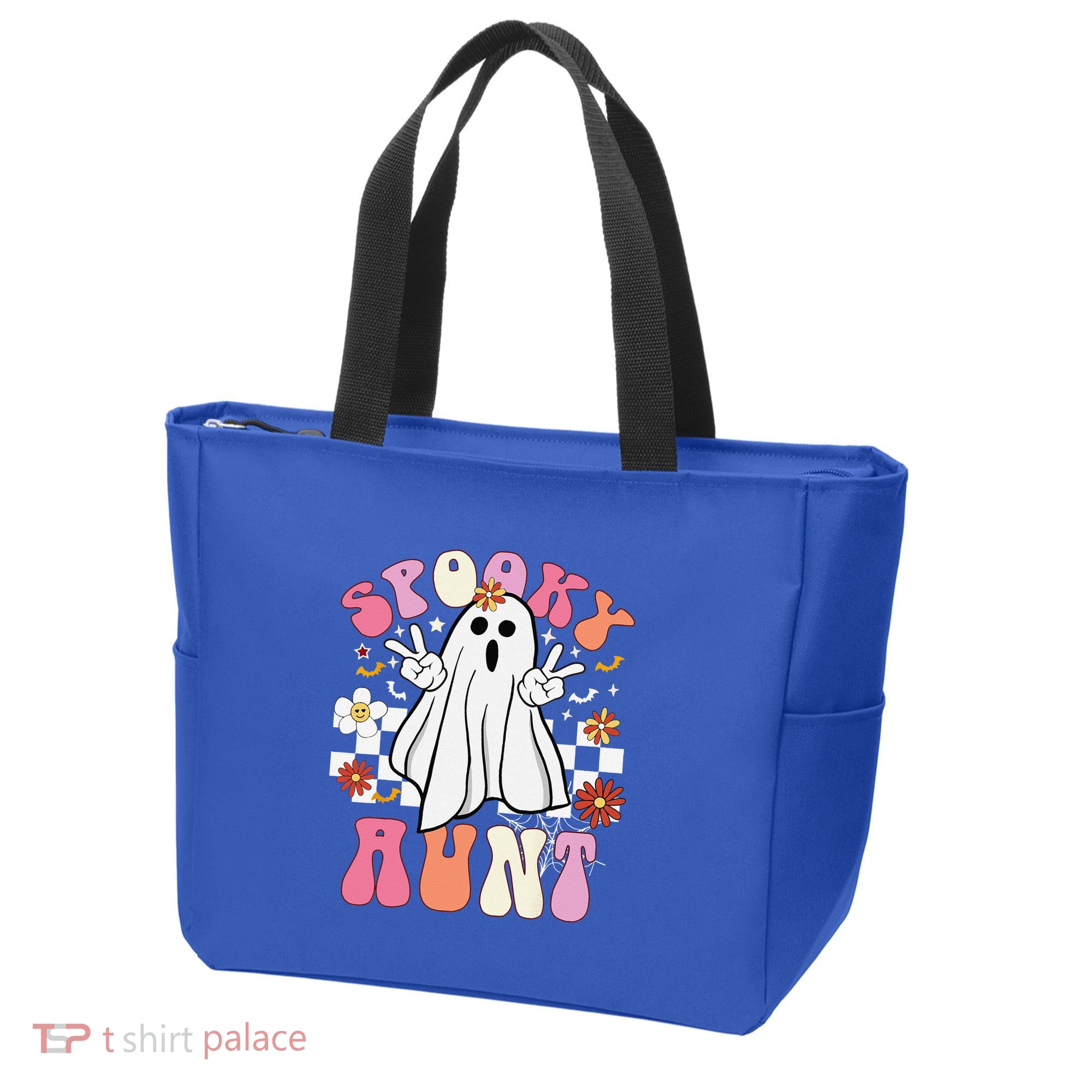 Spooky Aunt Floral Ghost Hippie Halloween Spooky Family Tote Bag