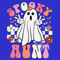 Spooky Aunt Floral Ghost Hippie Halloween Spooky Family Tote Bag thumb 4