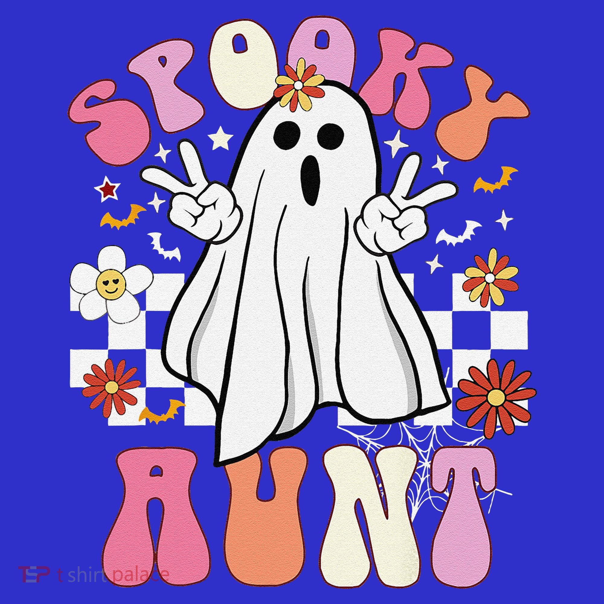 Spooky Aunt Floral Ghost Hippie Halloween Spooky Family Tote Bag