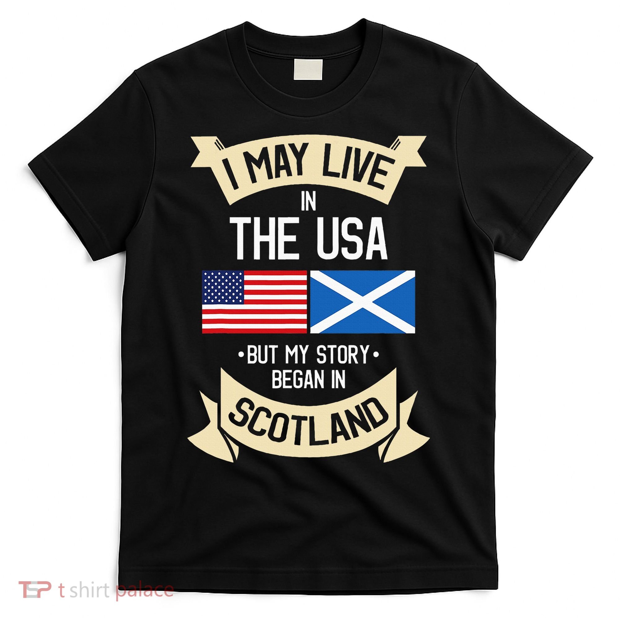 Scotland American Flag Usa Scottish Roots Gifts T-Shirt