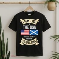 Scotland American Flag Usa Scottish Roots Gifts T-Shirt thumb 2