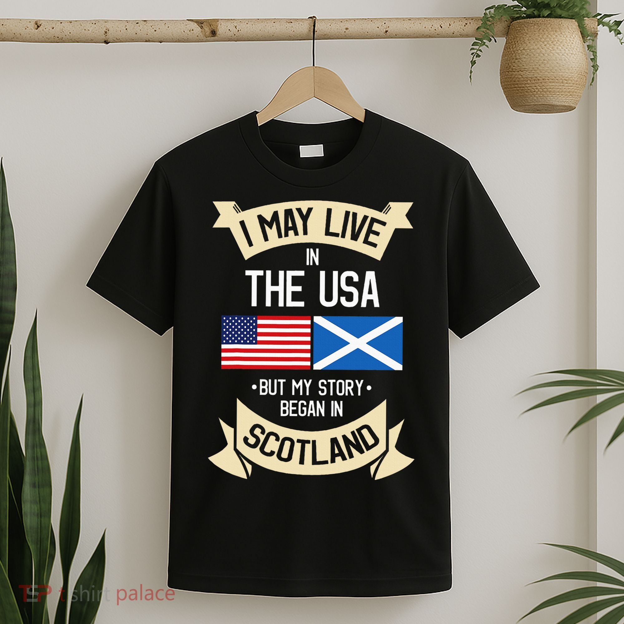 Scotland American Flag Usa Scottish Roots Gifts T-Shirt
