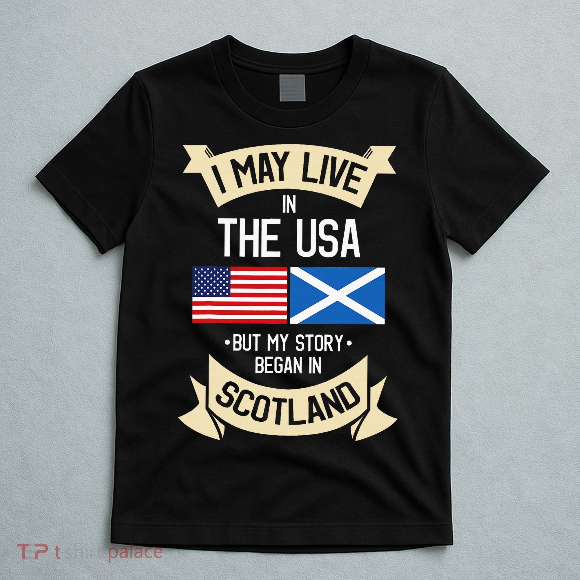 Scotland American Flag Usa Scottish Roots Gifts T-Shirt