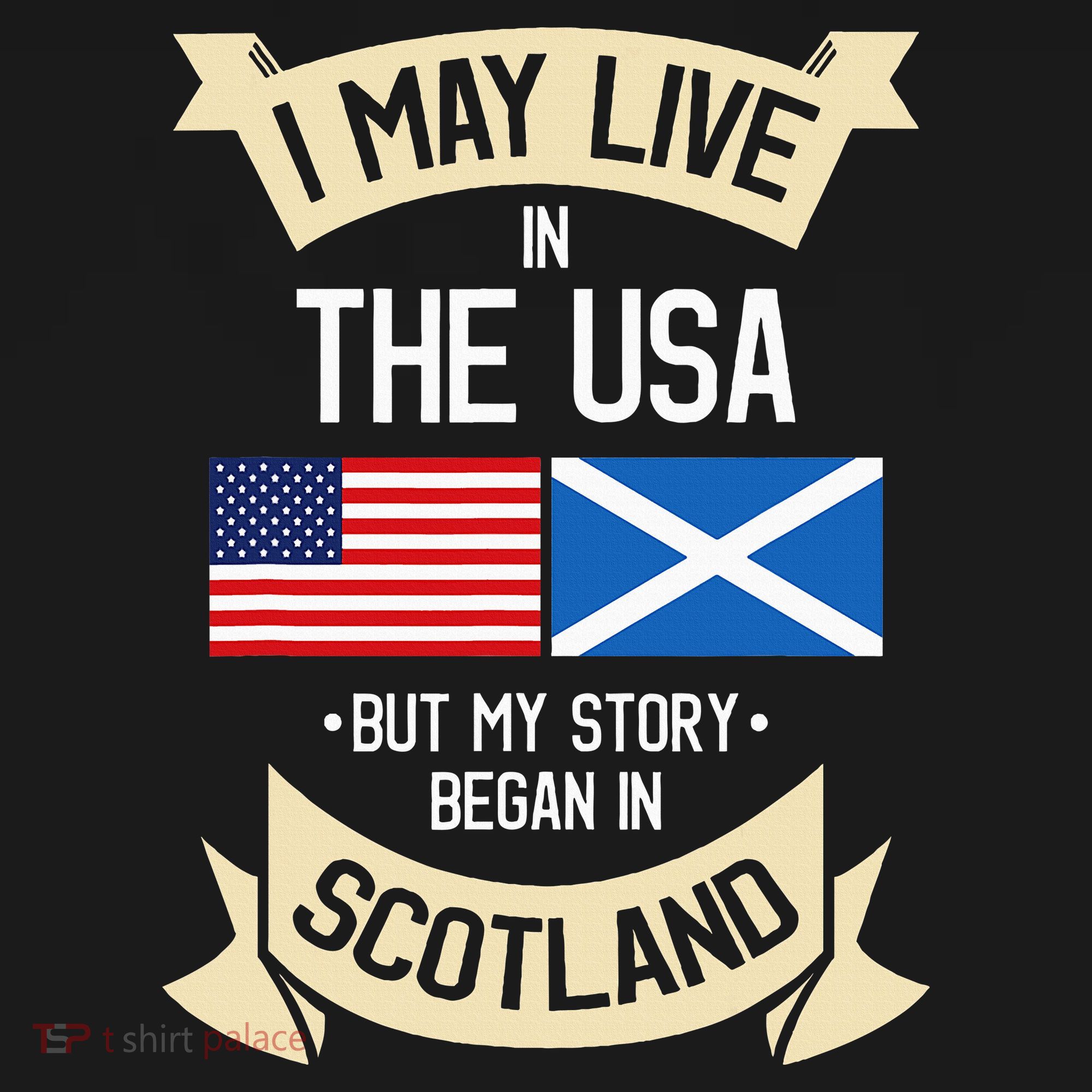 Scotland American Flag Usa Scottish Roots Gifts T-Shirt
