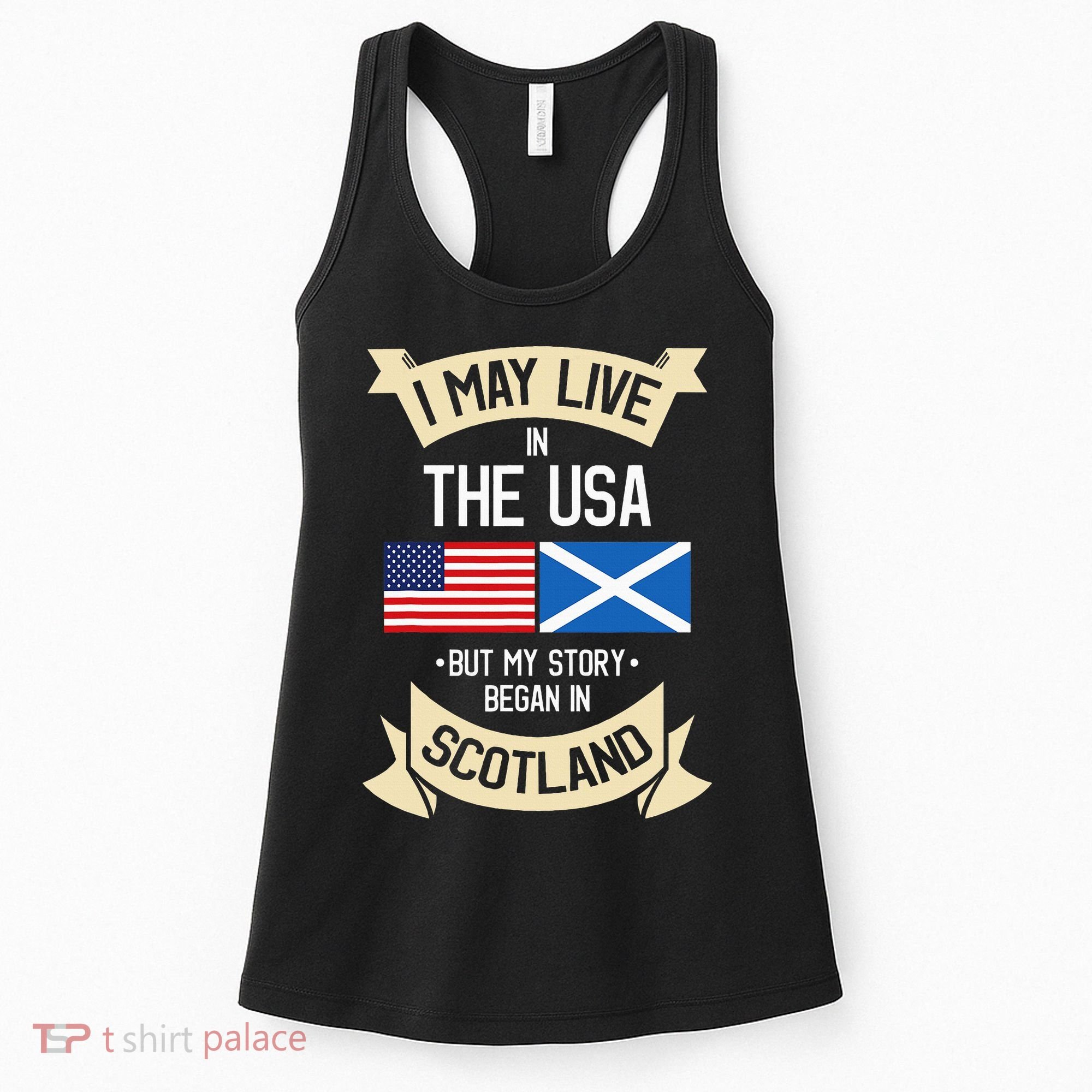 Scotland American Flag Usa Scottish Roots Gifts Women's Tank Top