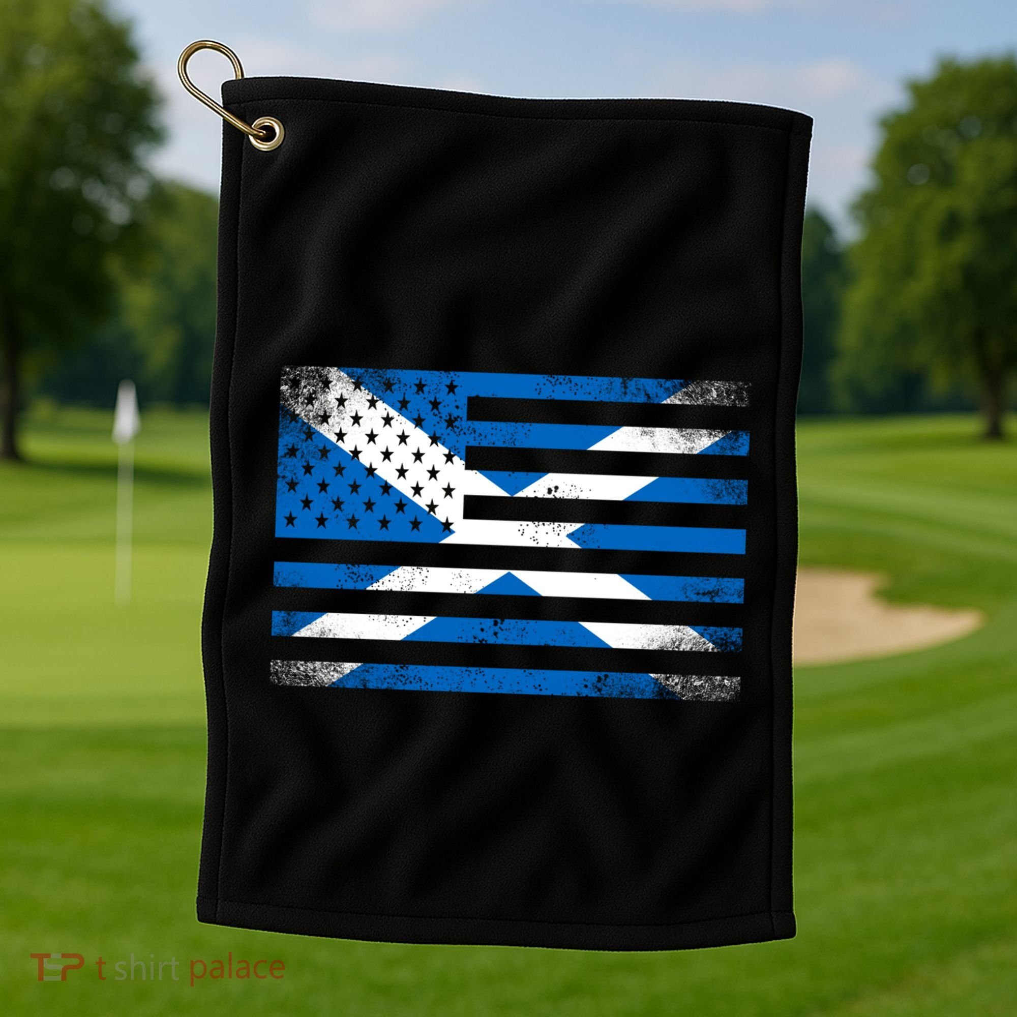 Scottish American Flag Proud Scotland Usa Cute Gift Golf Towel