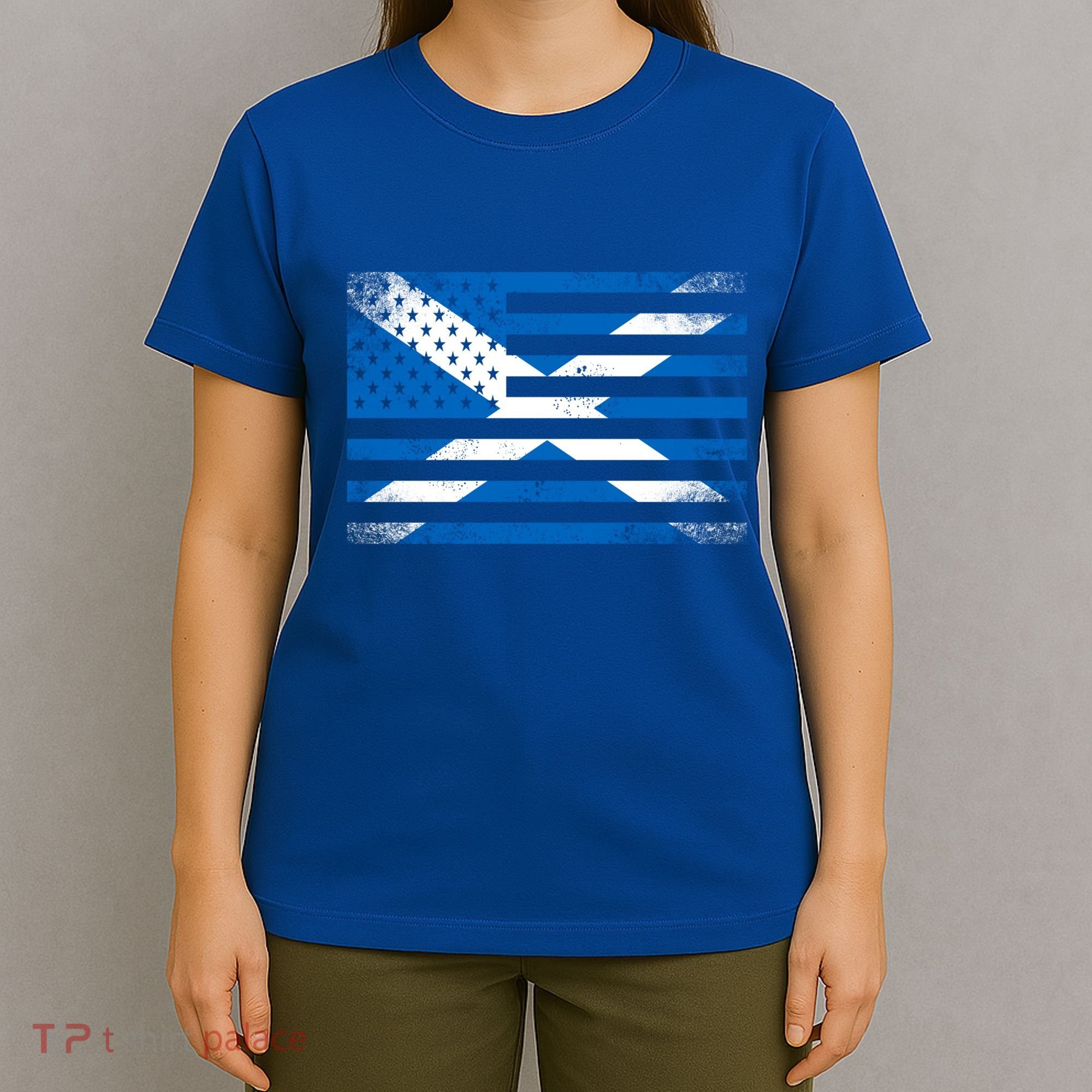 Scottish American Flag Proud Scotland Usa Cute Gift T-Shirt