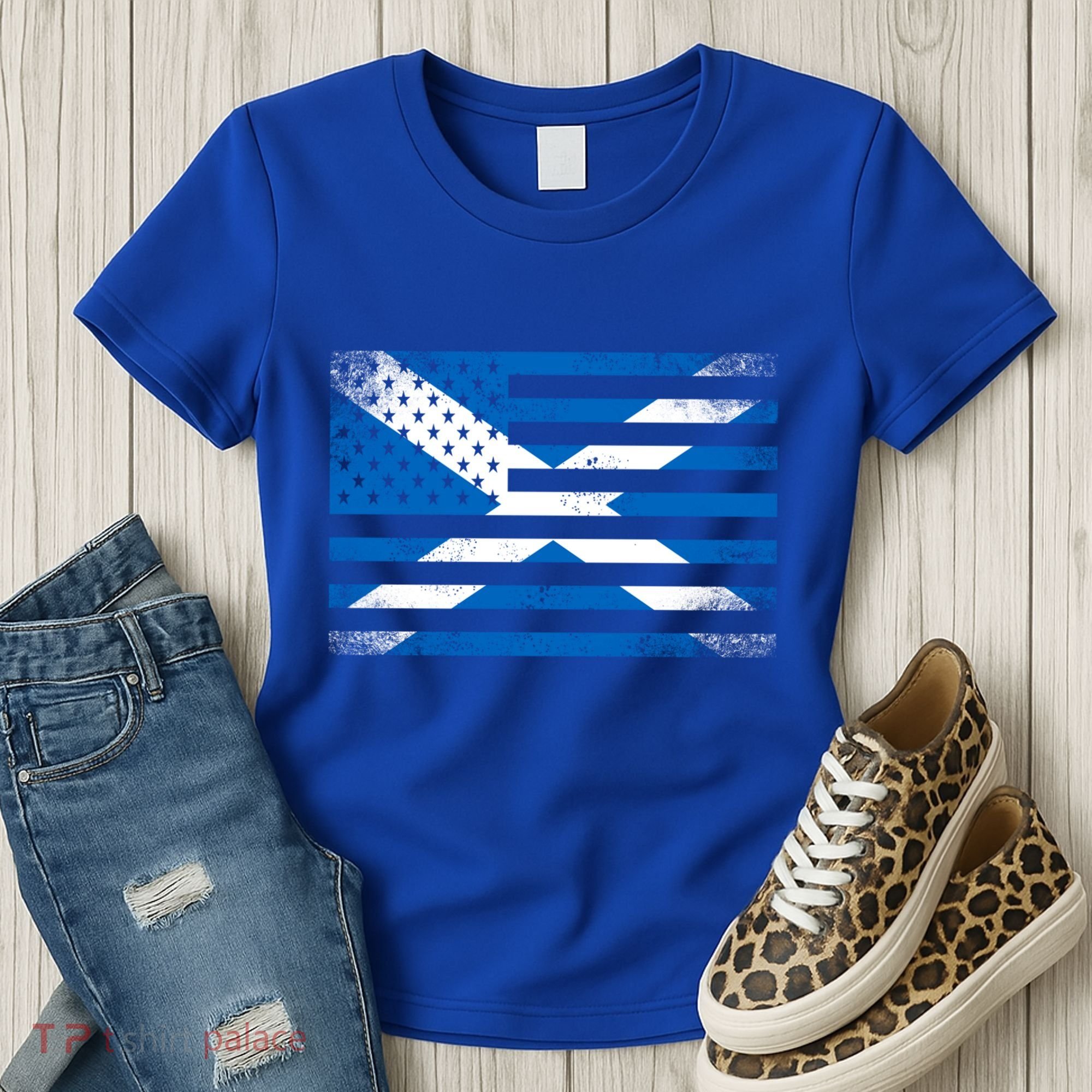 Scottish American Flag Proud Scotland Usa Cute Gift Women's T-Shirt