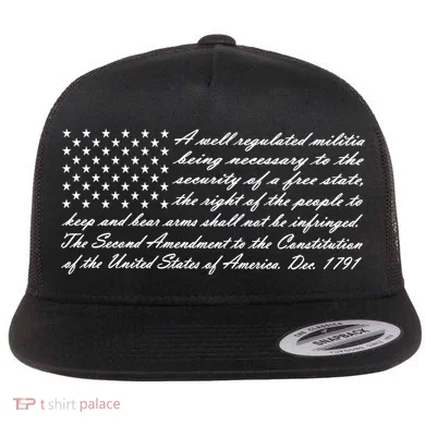 Second Amendment Flag Flat Bill Trucker Hat