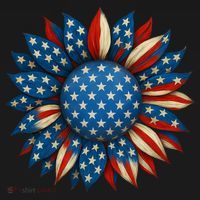 Sunflower American Flag 4th Of July Women Merica USA  T-Shirt thumb 7