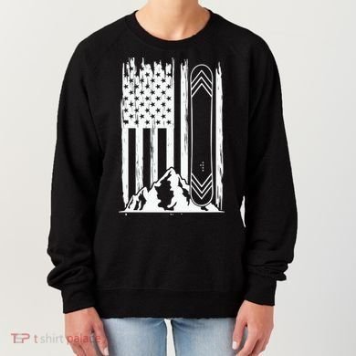 Snowboarding American Flag Women's Sweatshirt