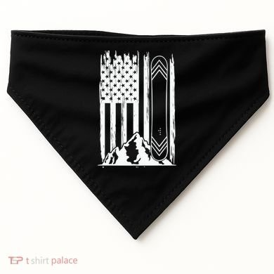 Snowboarding American Flag USA-Made Doggie Bandana