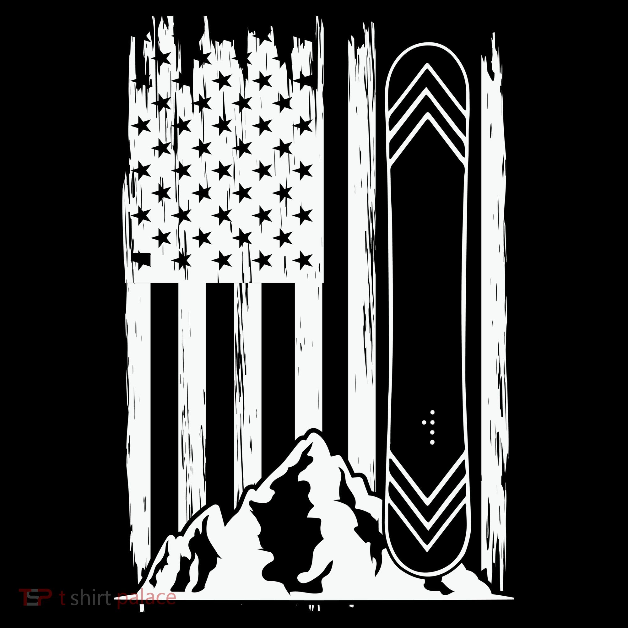 Snowboarding American Flag Bucket Hat