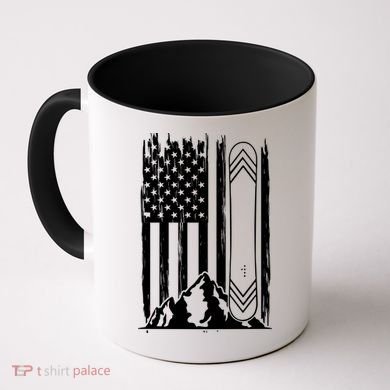 Snowboarding American Flag Coffee Mug